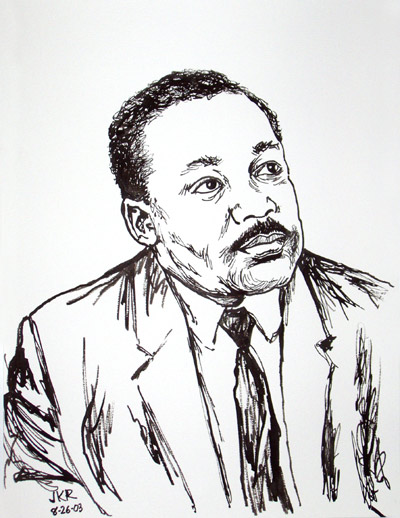 Rev. Dr. Martin Luther King, Jr. Ink sketch by Jesse Richards